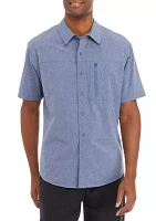 Short Sleeve Woven Hybrid Shirt