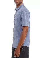 Short Sleeve Woven Hybrid Shirt