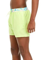 Printed Waistband Swim Trunks