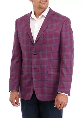 Burgundy Plaid Sport Coat