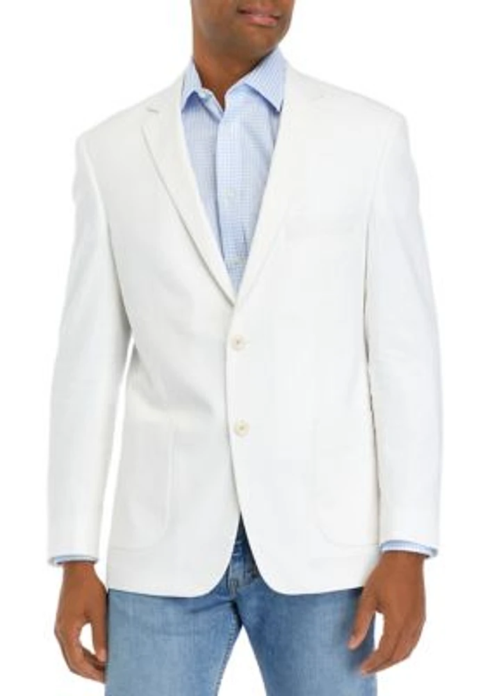 White Linen Solid Sportcoat