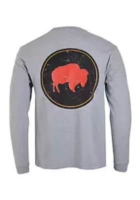 Mountain Khakis Men's Long Sleeve Bison Patch Graphic T-Shirt