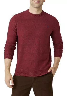 Textured Solid Crew Neck Sweater