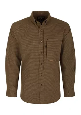 Autumn Brushed Twill Houndstooth Long Sleeve Shirt