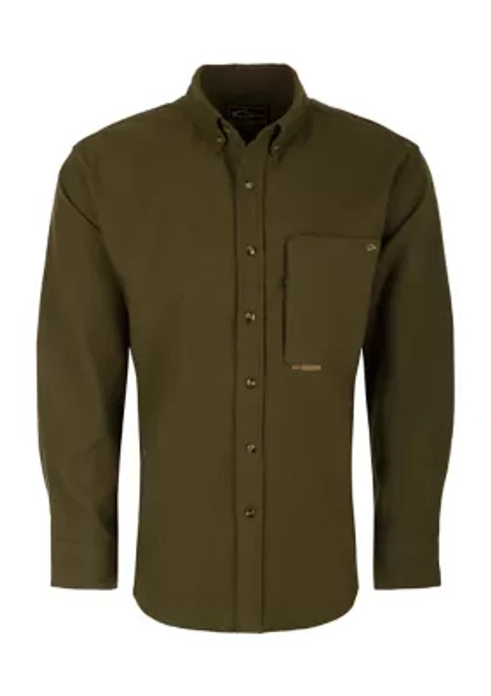 Autumn Brushed Twill Long Solid Sleeve Shirt