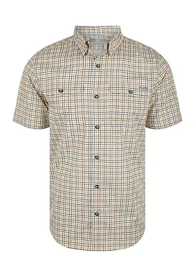 Men's Frat Tattersall Button Down Short Sleeve Shirt