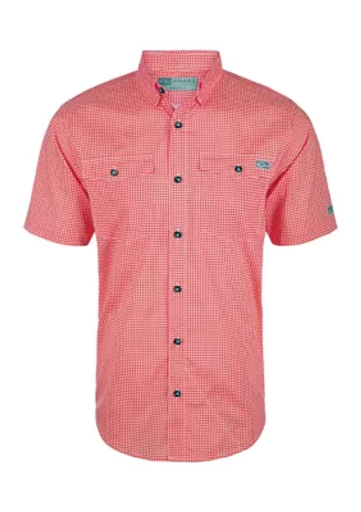 Big & Tall Frat Gingham Check Button Down Short Sleeve Shirt