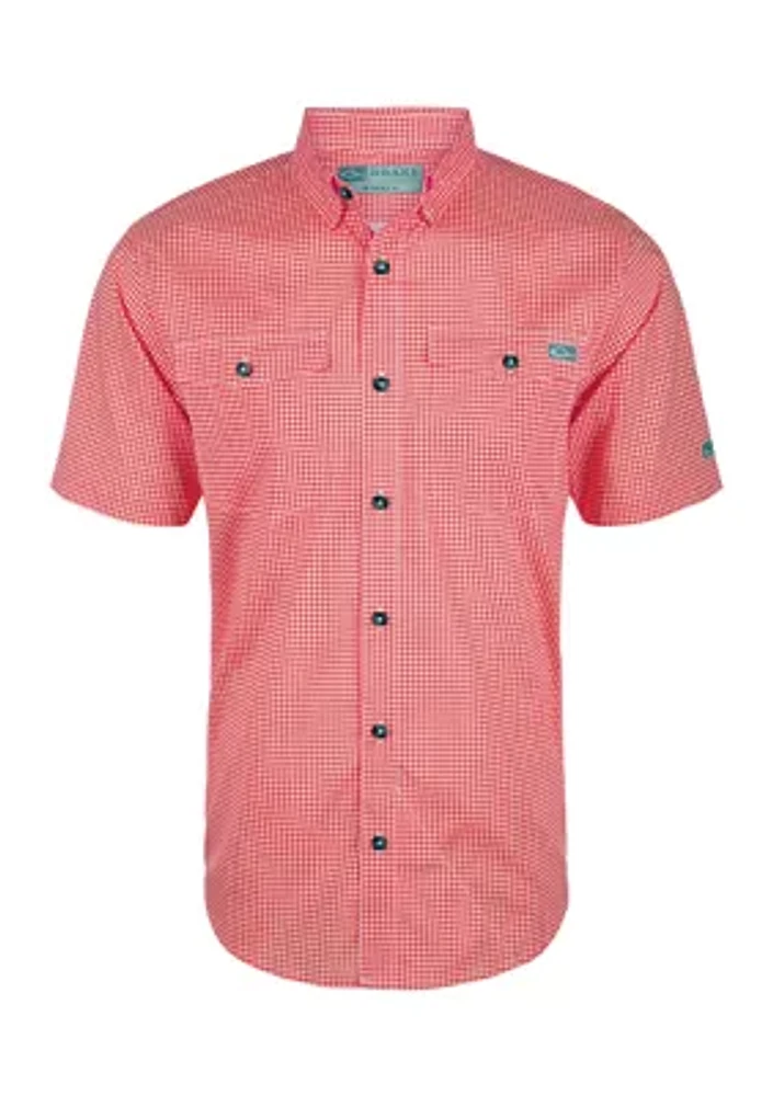 Frat Gingham Check Button-Down Short Sleeve Shirt