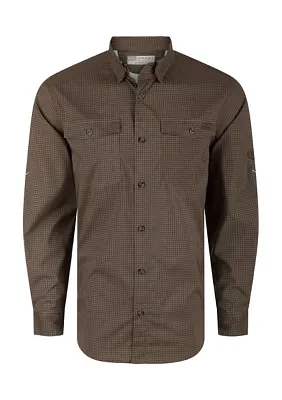 Men's Frat Gingham Check Button Down Long Sleeve Shirt