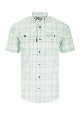 Frat Faded Plaid Button-Down Short Sleeve Shirt