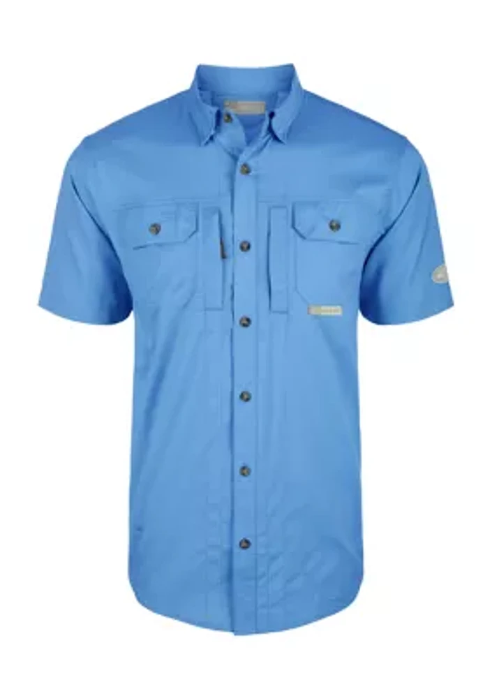 Wingshooter Trey Solid Dobby Button-Down Short Sleeve Shirt