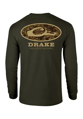 Men's Old School Oval Long Sleeve Graphic T-Shirt