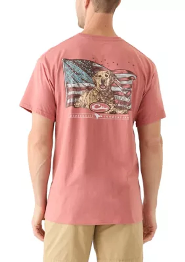 Men's Americana Yellow Lab Short Sleeve Graphic T-Shirt