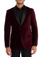 Men's Velvet Sport Coat with Satin Notch Lapel