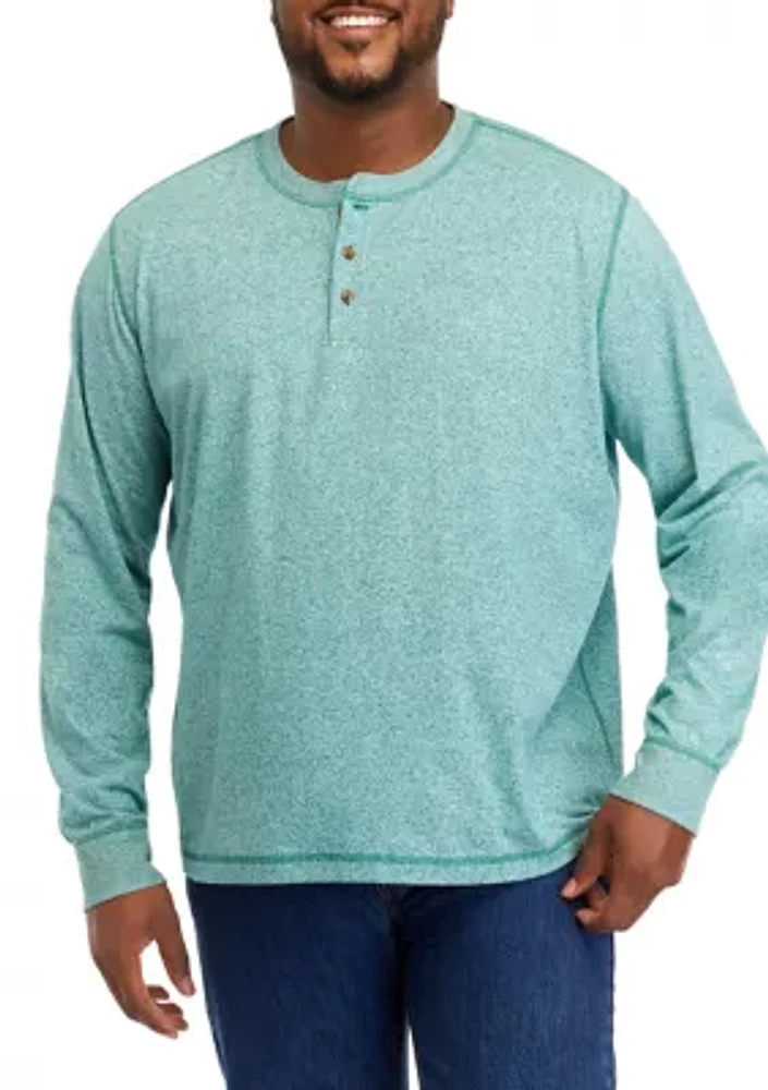 Big & Tall Long Sleeve Jaspe Henley Shirt