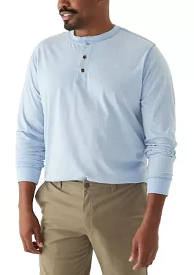 Big & Tall Long Sleeve Jaspe Henley Shirt