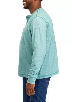 Big & Tall Long Sleeve Jaspe Henley Shirt