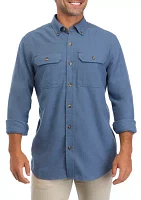 Long Sleeve Solid Flannel Shirt