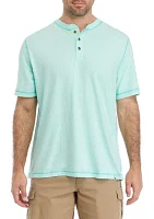 Short Sleeve Jaspe Henley Shirt