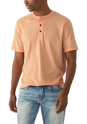 Short Sleeve Jaspe Henley Shirt