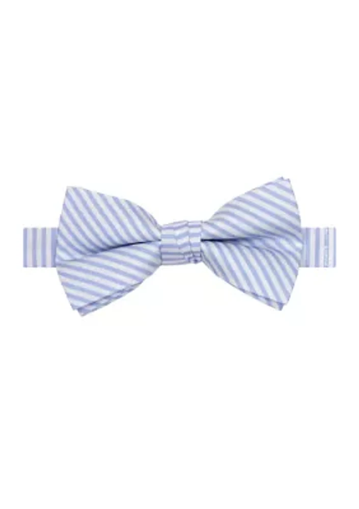 Two Bar Seersucker Stripe Bow Tie