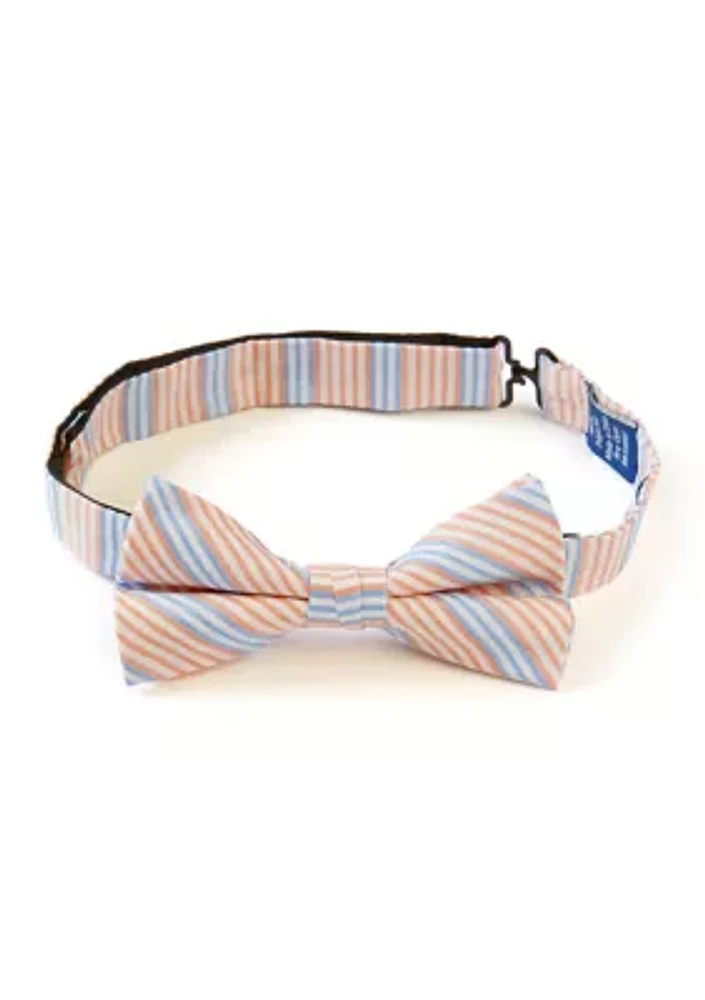 Multi Bar Stripe Seersucker Bowtie