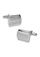 Silver Plated Cufflinks with Etched Center