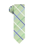 Large Linen Grid Printed Tie