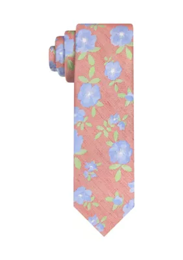 Space Linen Floral Printed Tie