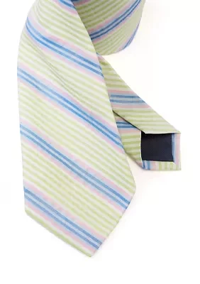 Multi Bar Seersucker Stripe Tie