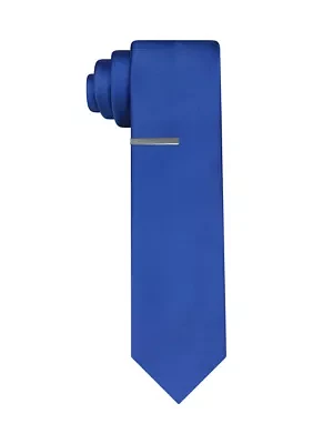 Solid Satin Tie with Bar