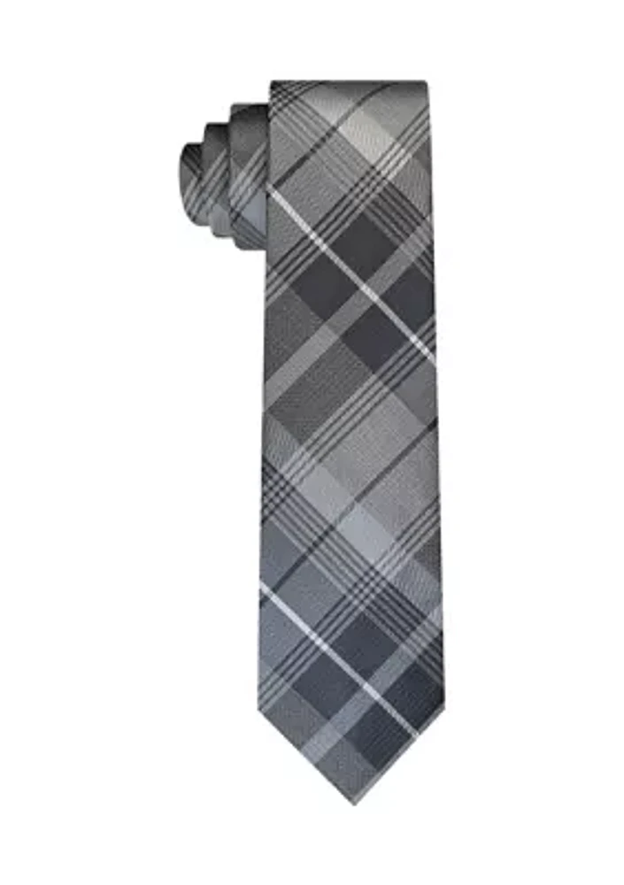 Men's Tonal Texture Plaid Printed Tie