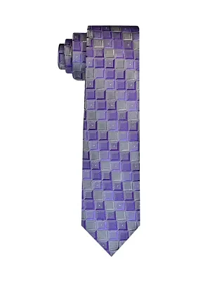 Textured Square Geometric Tie