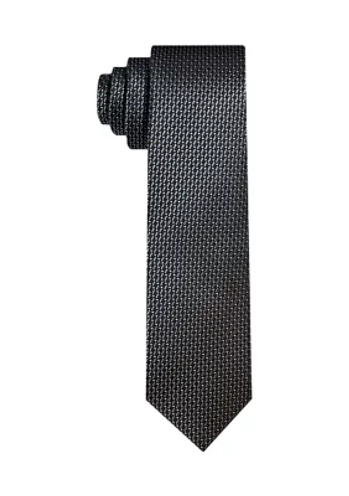 White Piping Microfiber Tie