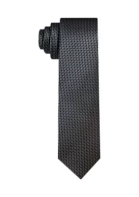 White Piping Microfiber Tie