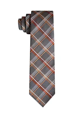 Microfiber Plaid Stripe Tie