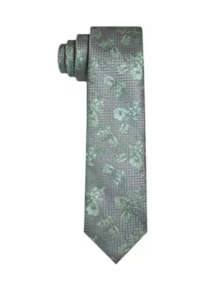 Spaced Textured Floral Tie