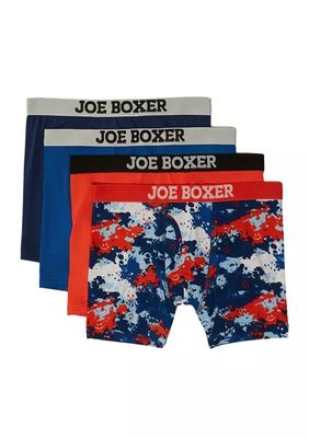 Men's Splatter Paint Performance Boxers - 4 Pack