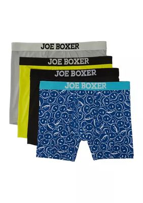 Men's Smiley Performance Boxers - 4 Pack