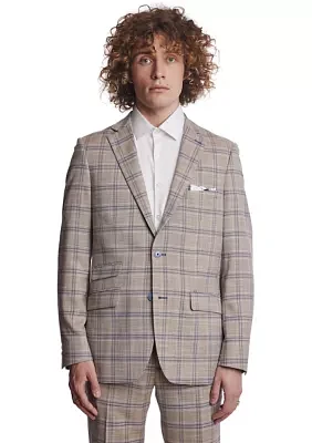Men's Tan Plaid Sport Coat