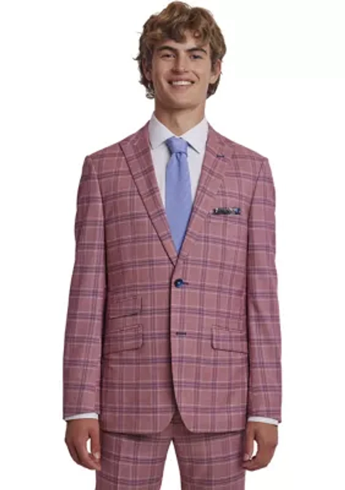 Men's Pink Plaid Sport Coat