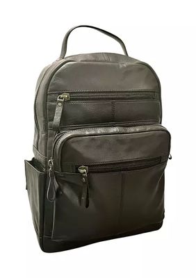 Dome Leather Backpack with Laptop Sleeve