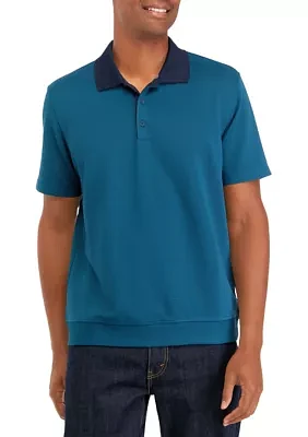 Men's Short Sleeve Contrast Collar Polo Shirt