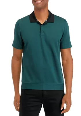 Short Sleeve Contrast Collar Polo Shirt