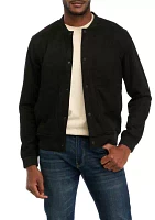 Men's Faux Suede Knit Trucker Jacket