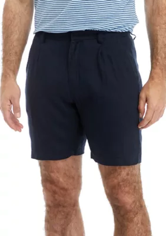 Men's Linen Rayon Pleated Shorts