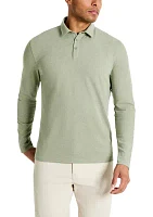 Sport Solid Long Sleeve Polo Shirt