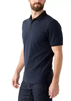 Men's Contrast Placket Button Polo Shirt