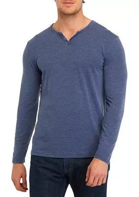 Long Sleeve Burnout Henley Shirt