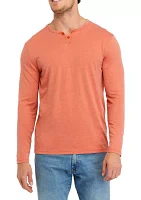 Long Sleeve Burnout Henley Shirt